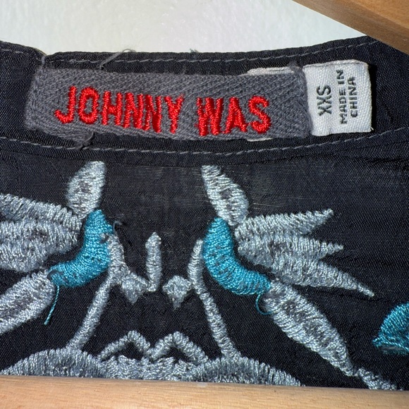 Johnny Was Jordan Sanded Black Floral Embroidered Tunic Long Sleeve Blouse XXS - Picture 5 of 7